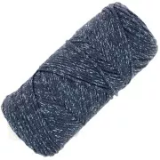 Bobine de cordon en coton pour macramé Cotton Air Glitter 1 mm - Indigo x90m