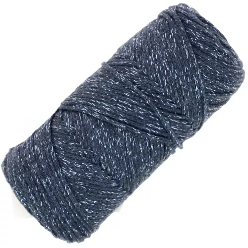 1mm Cotton Air Glitter macramé spool - Indigo x90m