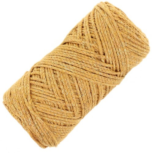 1mm Cotton Air Glitter macramé spool - Mustard x90m