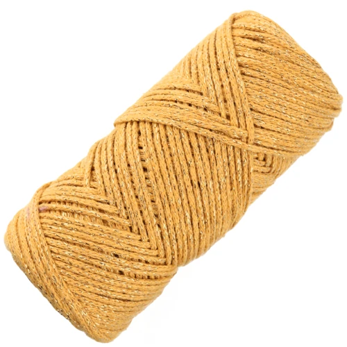 1mm Cotton Air Glitter macramé spool - Mustard x90m