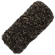 1mm Cotton Air Glitter macramé spool - Black x90m