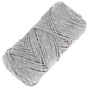 1mm Cotton Air Glitter macramé spool - Silver x90m