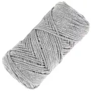 1mm Cotton Air Glitter macramé spool - Silver x90m