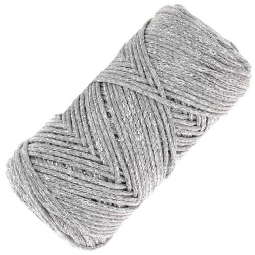 1mm Cotton Air Glitter macramé spool - Silver x90m