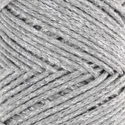 1mm Cotton Air Glitter macramé spool - Silver x90m