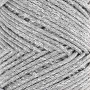 1mm Cotton Air Glitter macramé spool - Silver x90m