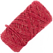 1mm Cotton Air Glitter macramé spool - Red x90m|raw }}