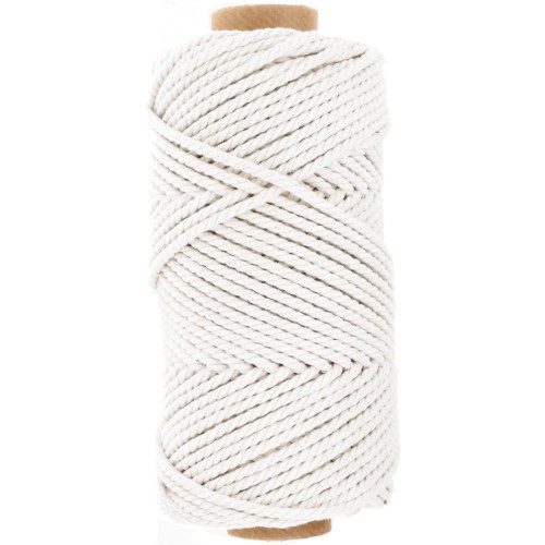 2.5mm Cotton macramé cord spool - Ecru x50m