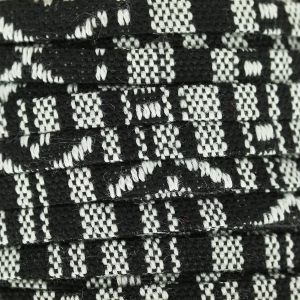 Ethnic cotton lace 5mm  Black/Noir Mix x1m