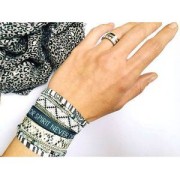 Ethnic cotton lace 5mm  Black/Noir Mix x1m