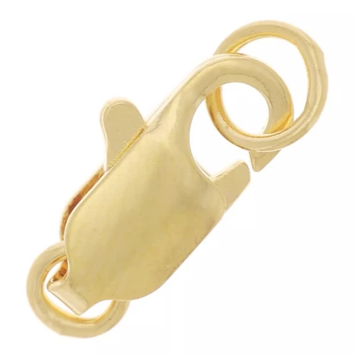 Elongated Lobster Clasp with closed rings, 12 mm - Gold-plated x1