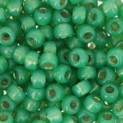 Seed beads Miyuki 6/0 646 - Dyed Dark Mint Green Silverlined Alabaster x8g|raw }}