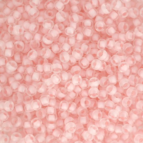 Seed beads Miyuki 11/0 1923 - Pale Pink Lined Crystal Semi Mat x8g