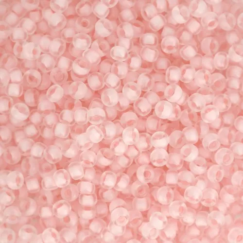 Seed beads Miyuki 11/0 1923 - Pale Pink Lined Crystal Semi Mat x8g