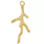 29x12mm Coral pendant - Fine gold plated x1