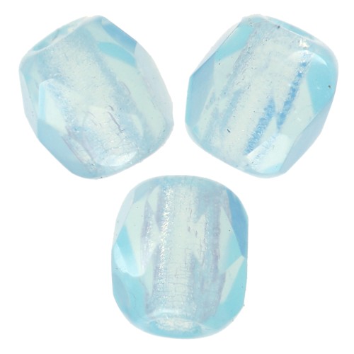 3mm Facets - Milky Aquamarine x50