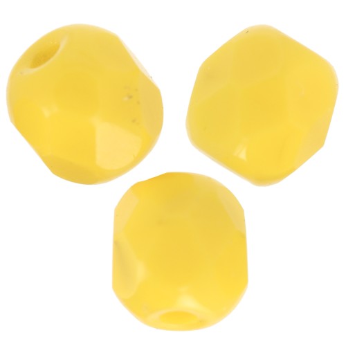 4mm Facets - Opaque Yellow x50