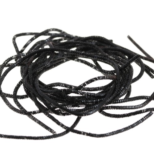 1mm Curly Cannetille for embroidery - Brooches & embroidered jewelry - Black x5g