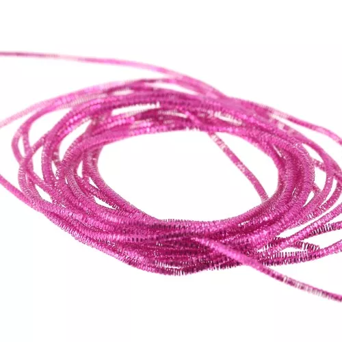 1mm crimped bullion for embroidery - Brooches & embroidered jewelry - Fuchsia x5g