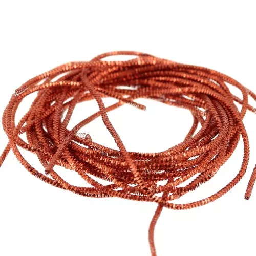 1mm crimped bullion for em - brooches & embroidered jewelry - Rust Orange x5g