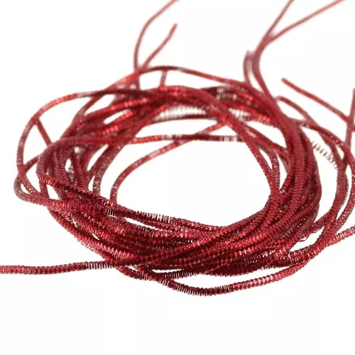 1mm crimped bullion for embroidery - brooches & embroidered jewelry - Red x5g