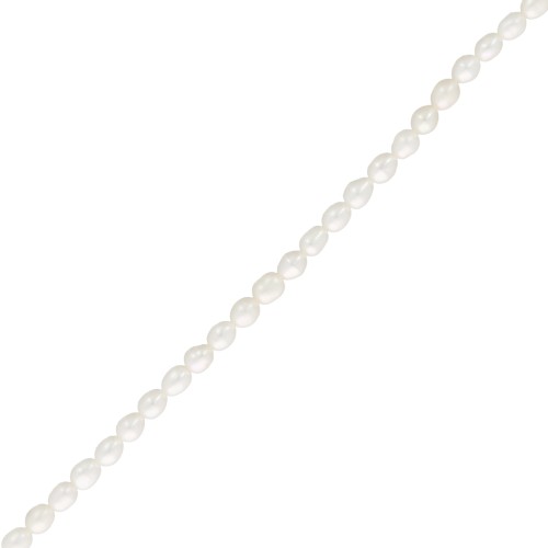 5x4.5mm Freshwater beads rice grain - Grade AA - White x10