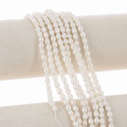 5x4.5mm Freshwater beads rice grain - Grade AA - White x36 cm