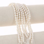 6x5mm Freshwater beads rice grain - Grade AA - White x10