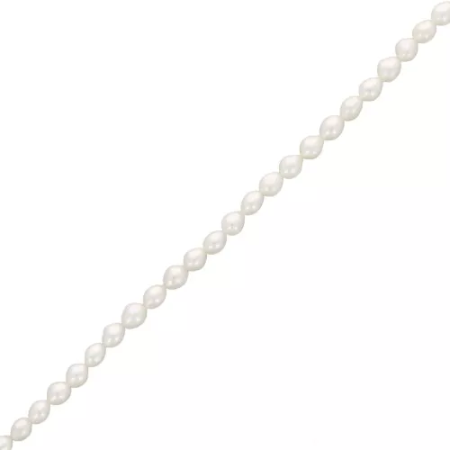 Freshwater beads rice grain 7x6 mm - Grade AA - White x35cm