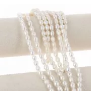 7x6mm Freshwater beads rice grain - Grade AAA - White x10