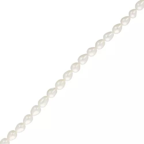 7x6mm Freshwater beads rice grain - Grade AAA - White x39 cm