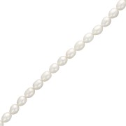 9x7mm Freshwater pearls grain of rice - Grade AA - White x6
