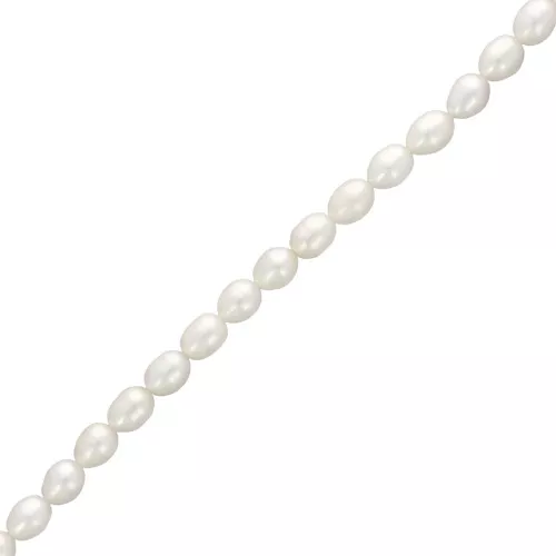 9x7mm Freshwater pearls grain of rice - Grade AA - White x6