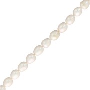 13x11mm Freshwater pearls rice - Grade A - White x 38cm