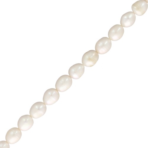 13x11mm Freshwater pearls rice - Grade A - White x 38cm