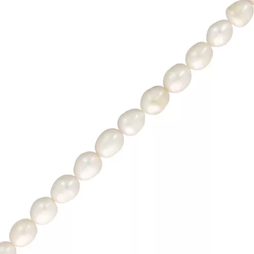 13x11mm Freshwater pearls rice - Grade A - White x 38cm