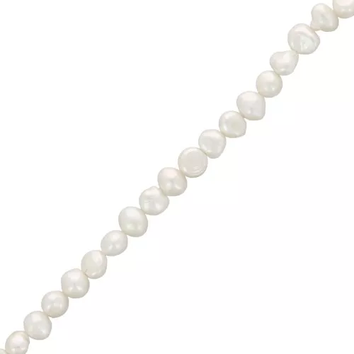7x8mm Irregular baroque freshwater pearls - Grade AA - White x35cm