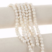 7x8mm Irregular baroque freshwater pearls - Grade AA - White x35cm