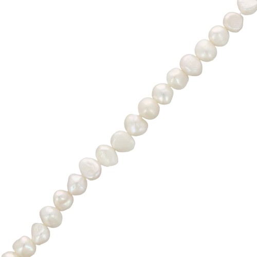 10x9mm Baroque freshwater pearls - Grade AA - White x4