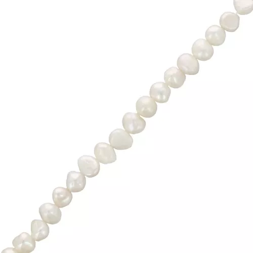 10x9mm Baroque freshwater pearls - Grade AA - White x35cm