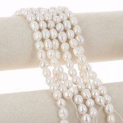 9mm Baroque freshwater pearls - Grade AA - White x4