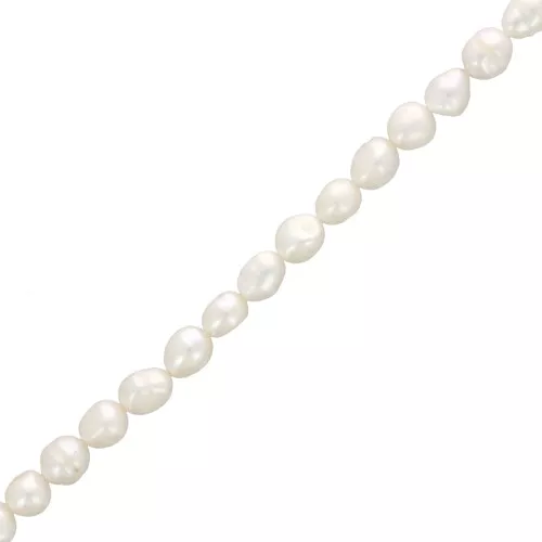9mm Baroque freshwater pearls - Grade AA - White x39cm