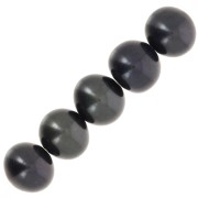 5.5mm Dyed round freshwater pearls - Grade AA - Pearlescent Black x6|raw }}