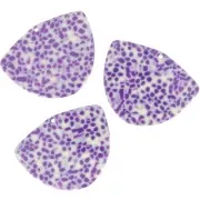 35x45mm Acetate geometric pendant - Mottled Violet - Cream x1