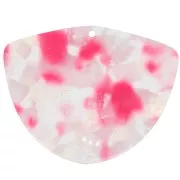 Pendentif géométrique en acétate 35x45 mm - Terrazzo Transparent - Rose - Blanc x1