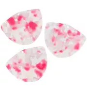 35x45mm Acetate geometric pendant - Terrazzo Transparent - Pink - White x1