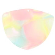 35x45mm Acetate geometric pendant - Marbled Coral - Yellow - Blue Pearl x1|raw }}