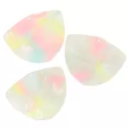 35x45mm Acetate geometric pendant - Marbled Coral - Yellow - Blue Pearl x1