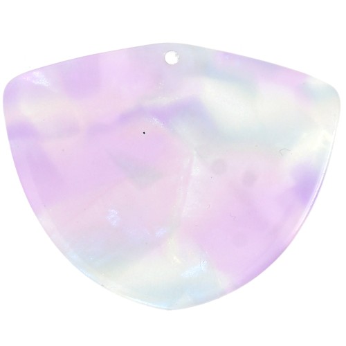 35x45mm Geometric acetate pendant - Lilac mermaid effect x1
