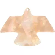 35x50mm transparent acetate eagle pendant - Marbled Orange pearly glitter x1